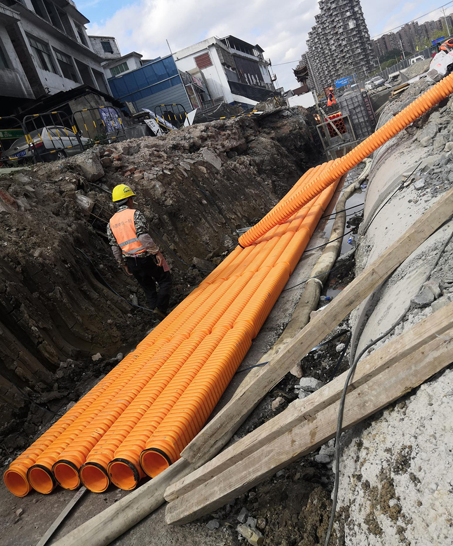 立筋式中空壁钢塑复合缠绕管 立筋式中空壁钢塑复合缠绕管
